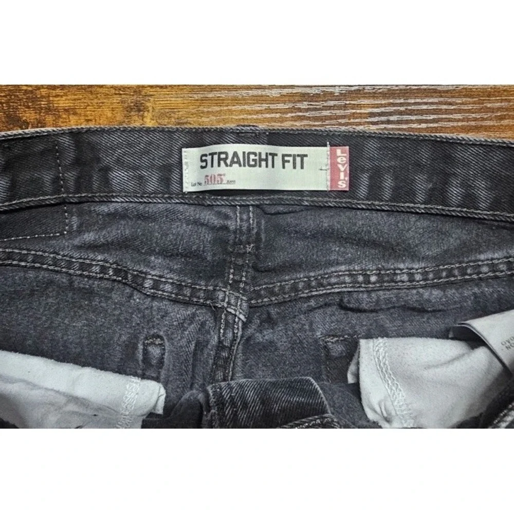 Y2K Levis 505 Jeans Men's 31x29 Straight‎ Fit Black Wash Denim Casual Pants